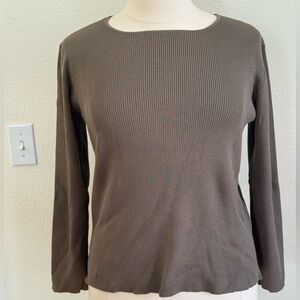 Chico's Taupe Long Sleeve Ribbed Top size 16 (Chico’s size 3)